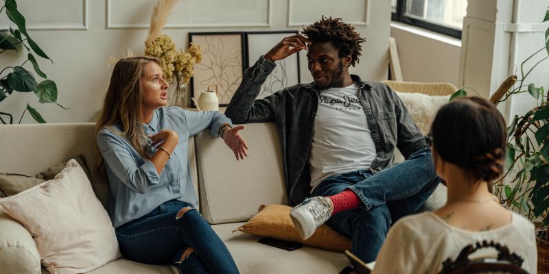 a couple working on partner with their therapist at CPP NYC